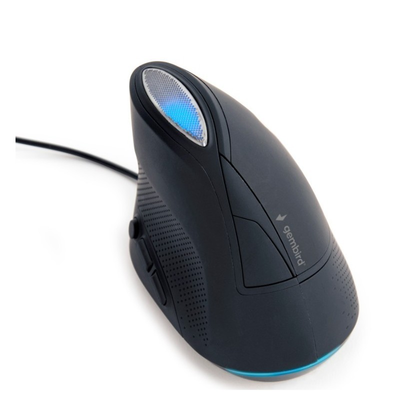 Mysz optyczna ergonomiczna przewodowa mysz optyczna z 6 przyciskami,  kolor szary