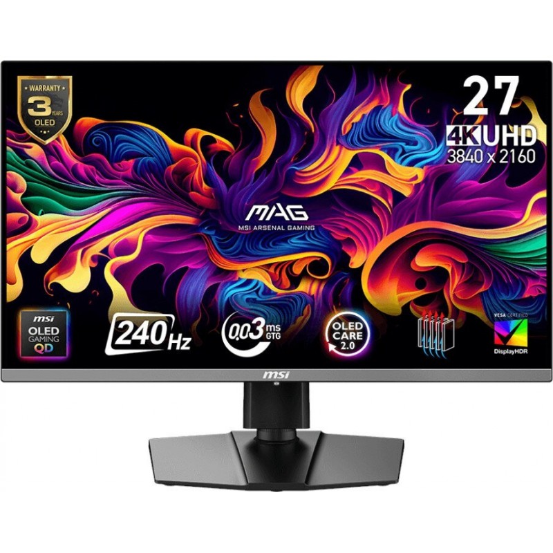 Monitor MAG 272UP QD-OLED X24/26.5/LED/Flat/QD-OLED/UHD/240Hz/Czarny Monitor MAG 272UP QD-OLED X24/26.5/LED/Flat/QD-OLED/UHD/240Hz/Czarny