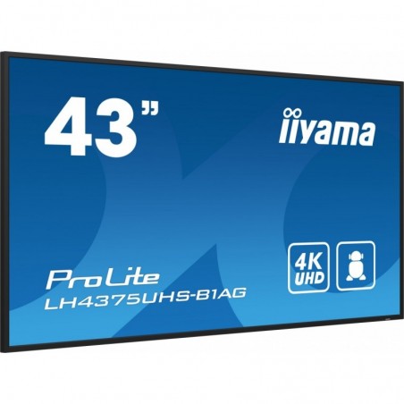Monitor 42.5 cala ProLite LH4375UHS-B1AG, 24/7,IPS,ANDROID.11,4K,500cd/m2,WiFi,3xHDMI,DP,Daisy/Chain,2xUSB,2x10W,RJ45,iiSignage2 Monitor 42.5 cala ProLite LH4375UHS-B1AG, 24/7,IPS,ANDROID.11,4K,500cd/m2,WiFi,3xHDMI,DP,Daisy/Chain,2xUSB,2x10W,RJ45,iiSignage2