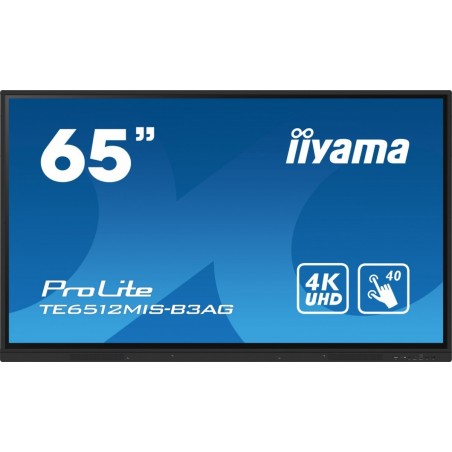 Monitor 65 cali ProLite TE6512MIS-B3AG 40pkt,IPS,4K,24/7, 7H,WiFi,VGA,HDMI,USB-c,Bluetooth,metal,8ms,Vesa,2x16W Monitor 65 cali ProLite TE6512MIS-B3AG 40pkt,IPS,4K,24/7, 7H,WiFi,VGA,HDMI,USB-c,Bluetooth,metal,8ms,Vesa,2x16W