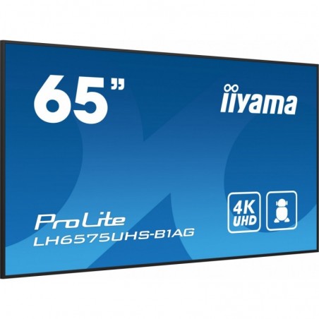Monitor 65 cali LH6575UHS-B1AG 24/7,IPS,ANDROID.11,4K,500cd/m2,WiFi,3xHDMI,DP,Daisy/Chain,2xUSB,2x10W,RJ45,iiSignage2,FailOver,S Monitor 65 cali LH6575UHS-B1AG 24/7,IPS,ANDROID.11,4K,500cd/m2,WiFi,3xHDMI,DP,Daisy/Chain,2xUSB,2x10W,RJ45,iiSignage2,FailOver,S