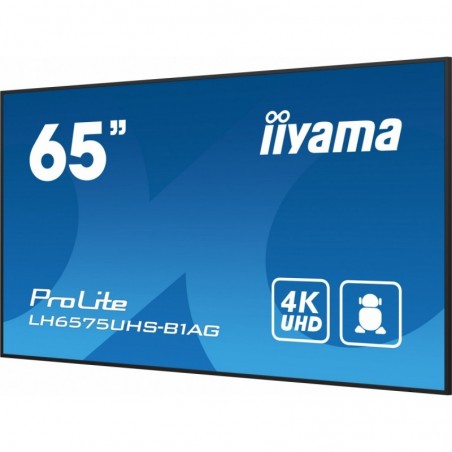 Monitor 65 cali LH6575UHS-B1AG 24/7,IPS,ANDROID.11,4K,500cd/m2,WiFi,3xHDMI,DP,Daisy/Chain,2xUSB,2x10W,RJ45,iiSignage2,FailOver,S Monitor 65 cali LH6575UHS-B1AG 24/7,IPS,ANDROID.11,4K,500cd/m2,WiFi,3xHDMI,DP,Daisy/Chain,2xUSB,2x10W,RJ45,iiSignage2,FailOver,S