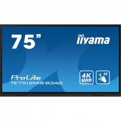 Monitor 75 cali ProLite TE7512MIS-B3AG,INFRARED,40pkt,IPS,4K, 24/7, 7H, WiFi,VGA, HDMI, USB-c, Bluetooth,metal,8ms, vesa, głoś