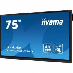Monitor 75 cali ProLite TE7512MIS-B3AG,INFRARED,40pkt,IPS,4K, 24/7, 7H, WiFi,VGA, HDMI, USB-c, Bluetooth,metal,8ms, vesa, głoś Monitor 75 cali ProLite TE7512MIS-B3AG,INFRARED,40pkt,IPS,4K, 24/7, 7H, WiFi,VGA, HDMI, USB-c, Bluetooth,metal,8ms, vesa, głoś