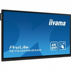 Monitor 75 cali ProLite TE7512MIS-B3AG,INFRARED,40pkt,IPS,4K, 24/7, 7H, WiFi,VGA, HDMI, USB-c, Bluetooth,metal,8ms, vesa, głoś Monitor 75 cali ProLite TE7512MIS-B3AG,INFRARED,40pkt,IPS,4K, 24/7, 7H, WiFi,VGA, HDMI, USB-c, Bluetooth,metal,8ms, vesa, głoś