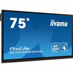 Monitor 75 cali ProLite TE7512MIS-B3AG,INFRARED,40pkt,IPS,4K, 24/7, 7H, WiFi,VGA, HDMI, USB-c, Bluetooth,metal,8ms, vesa, głoś Monitor 75 cali ProLite TE7512MIS-B3AG,INFRARED,40pkt,IPS,4K, 24/7, 7H, WiFi,VGA, HDMI, USB-c, Bluetooth,metal,8ms, vesa, głoś