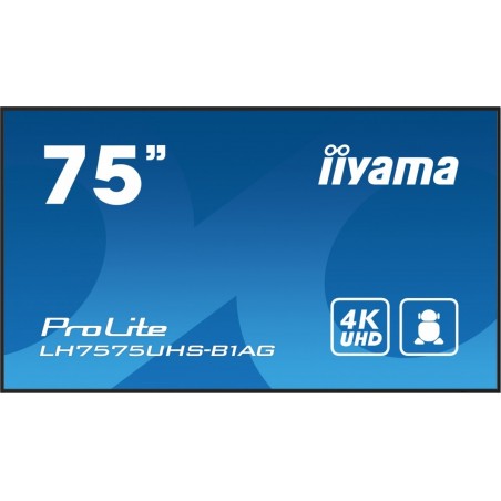 Monitor 75 cali LH7575UHS-B1AG, 24/7,IPS,ANDROID.11,4K,500cd/m2,WiFi,3xHDMI,DP,Daisy/Chain,2xUSB,2x10W,RJ45,iiSignage2,FailOver, Monitor 75 cali LH7575UHS-B1AG, 24/7,IPS,ANDROID.11,4K,500cd/m2,WiFi,3xHDMI,DP,Daisy/Chain,2xUSB,2x10W,RJ45,iiSignage2,FailOver,
