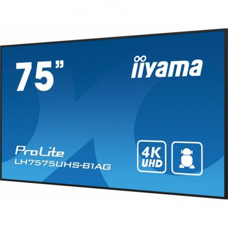 Monitor 75 cali LH7575UHS-B1AG, 24/7,IPS,ANDROID.11,4K,500cd/m2,WiFi,3xHDMI,DP,Daisy/Chain,2xUSB,2x10W,RJ45,iiSignage2,FailOver, Monitor 75 cali LH7575UHS-B1AG, 24/7,IPS,ANDROID.11,4K,500cd/m2,WiFi,3xHDMI,DP,Daisy/Chain,2xUSB,2x10W,RJ45,iiSignage2,FailOver,