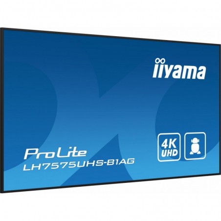 Monitor 75 cali LH7575UHS-B1AG, 24/7,IPS,ANDROID.11,4K,500cd/m2,WiFi,3xHDMI,DP,Daisy/Chain,2xUSB,2x10W,RJ45,iiSignage2,FailOver, Monitor 75 cali LH7575UHS-B1AG, 24/7,IPS,ANDROID.11,4K,500cd/m2,WiFi,3xHDMI,DP,Daisy/Chain,2xUSB,2x10W,RJ45,iiSignage2,FailOver,