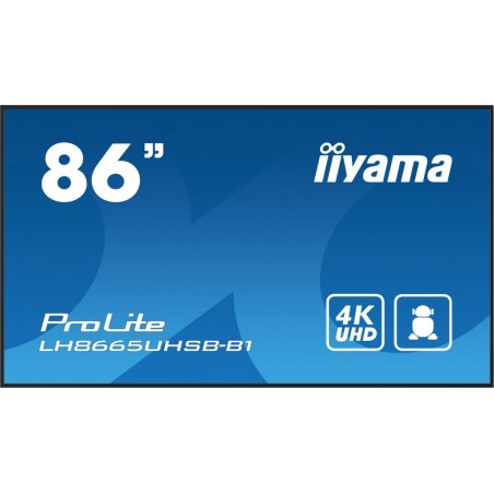 Monitor 86 cali LH8665UHSB-B1, 24/7, IPS, ANDROID 11, 4K, 800cd, iiSignage2, SDM, 2x HDMI, DP, 2x USB,2x 10W, RJ45, WiFi, 4/32GB Monitor 86 cali LH8665UHSB-B1, 24/7, IPS, ANDROID 11, 4K, 800cd, iiSignage2, SDM, 2x HDMI, DP, 2x USB,2x 10W, RJ45, WiFi, 4/32GB