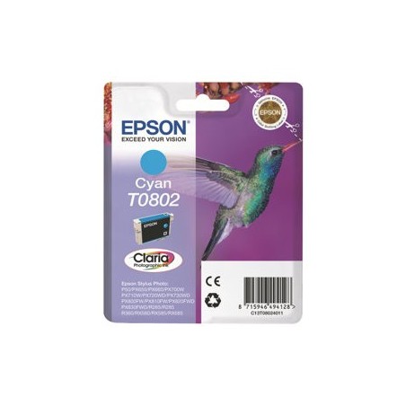 EPSON C13T08024011 Tusz Epson T0802 cyan Stylus photo R265/285/360,RX560/585/685