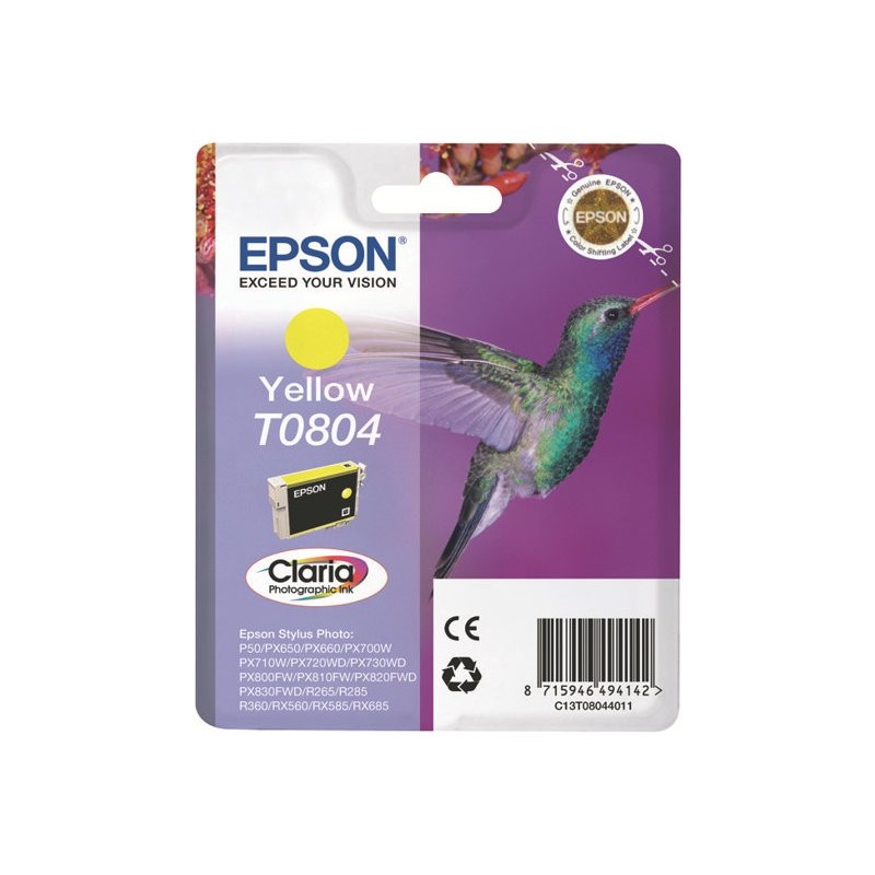 EPSON C13T08044011 Tusz Epson T0804 yellow Stylus photo R265/285/360,RX560/585/685