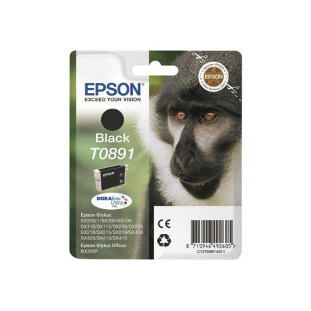 EPSON C13T08914011 Tusz Epson T0891 black DURABrite 5.8ml Stylus S20/SX100/SX105/SX200/SX205...