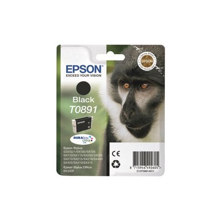 EPSON C13T08914011 Tusz Epson T0891 black DURABrite 5.8ml Stylus S20/SX100/SX105/SX200/SX205...