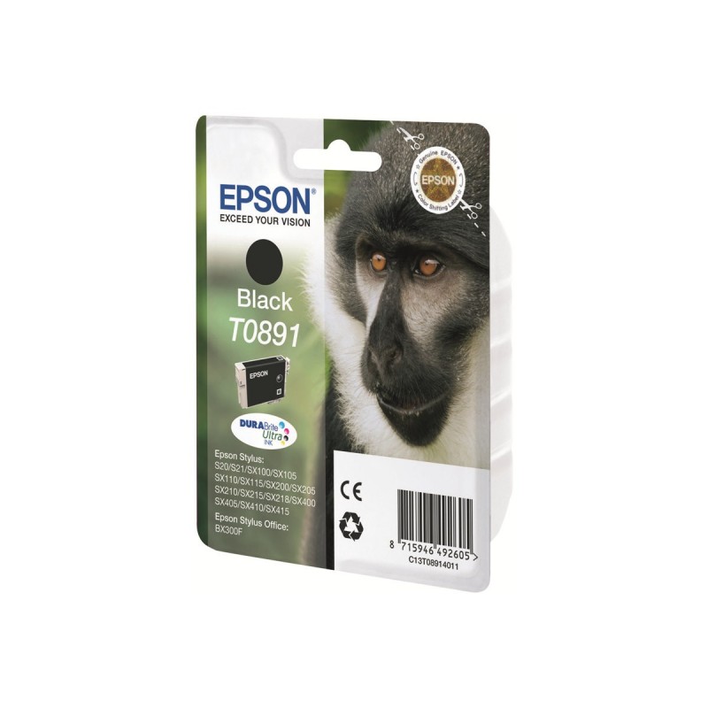 EPSON C13T08914011 Tusz Epson T0891 black DURABrite 5.8ml Stylus S20/SX100/SX105/SX200/SX205...