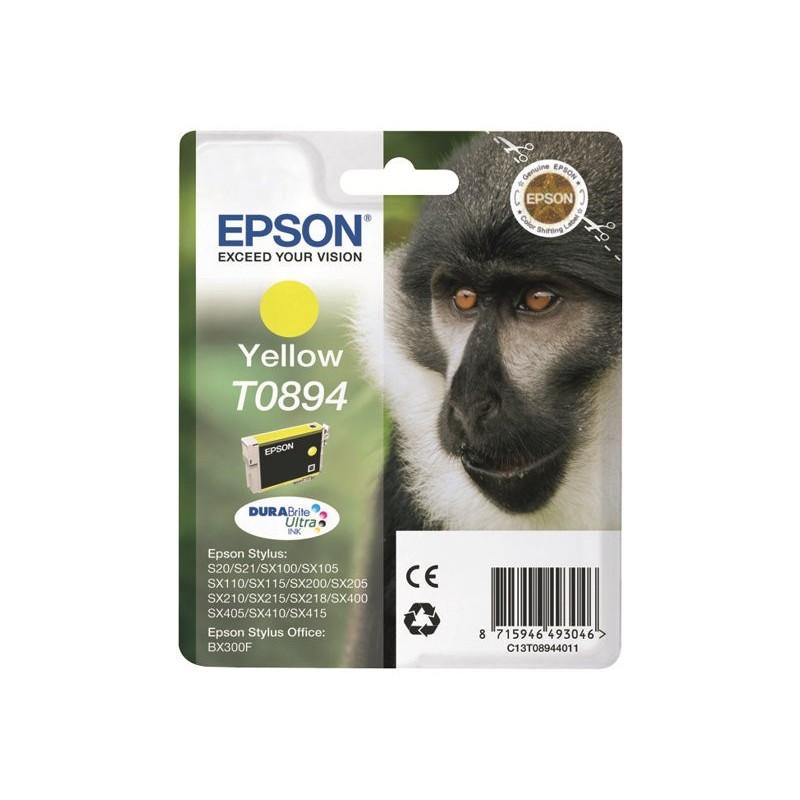 EPSON C13T08944011 Tusz Epson T0894 yellow DURABrite 3.5ml Stylus S20/SX100/SX105/SX200/SX20