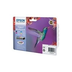 EPSON C13T08074011 Zestaw Epson T0807 C/M/Y/K/LC/LM MultiPack CLARIA Stylus photo R265/285/360...
