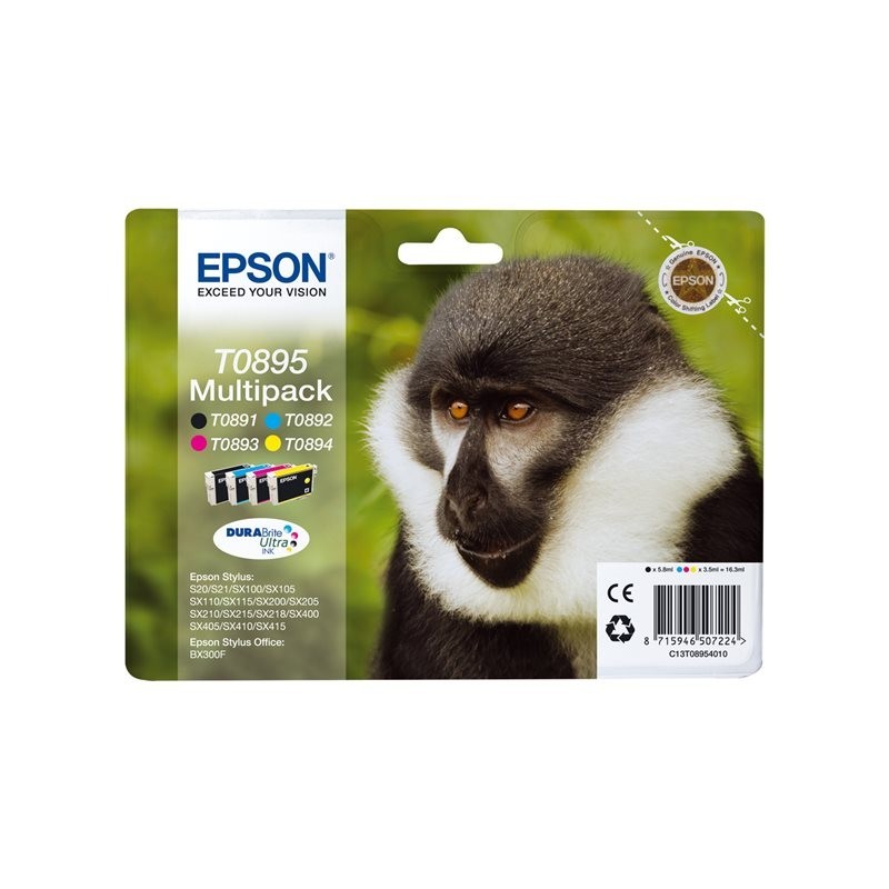 EPSON C13T08954010 Zestaw Epson T0895 CMYK MultiPack DURABrite Stylus SX100