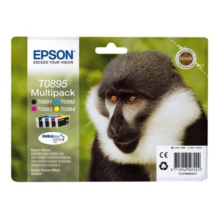 EPSON C13T08954010 Zestaw Epson T0895 CMYK MultiPack DURABrite Stylus SX100