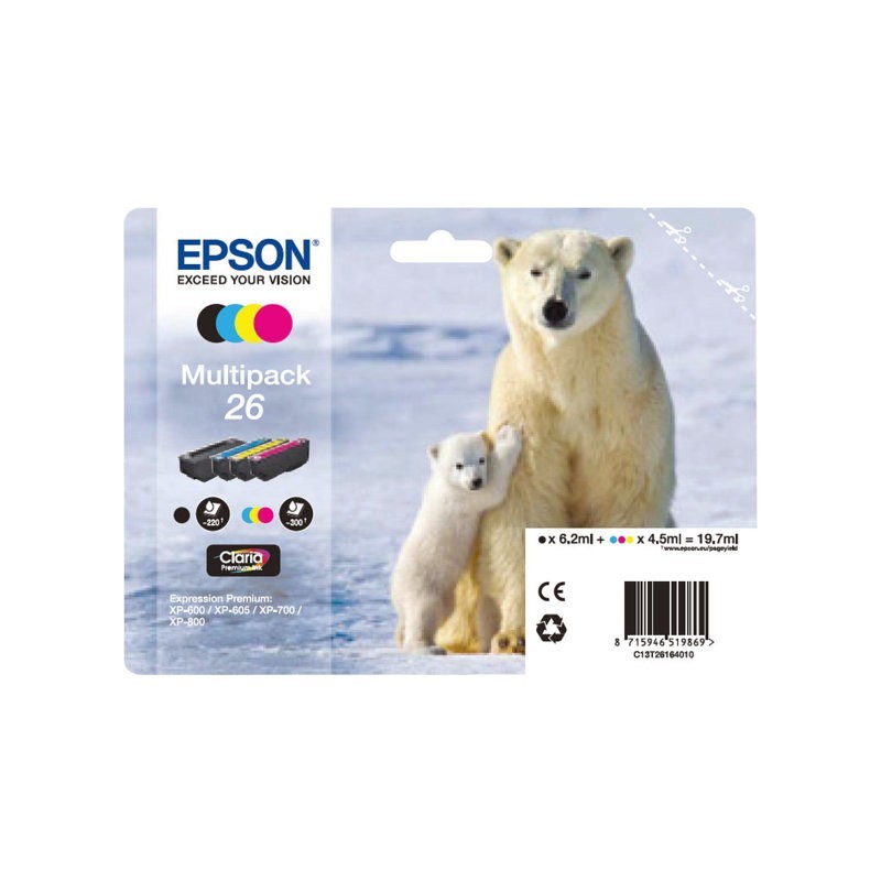 EPSON C13T26164010 Zestaw Epson T2616 CMYK Claria XP-600/700/800