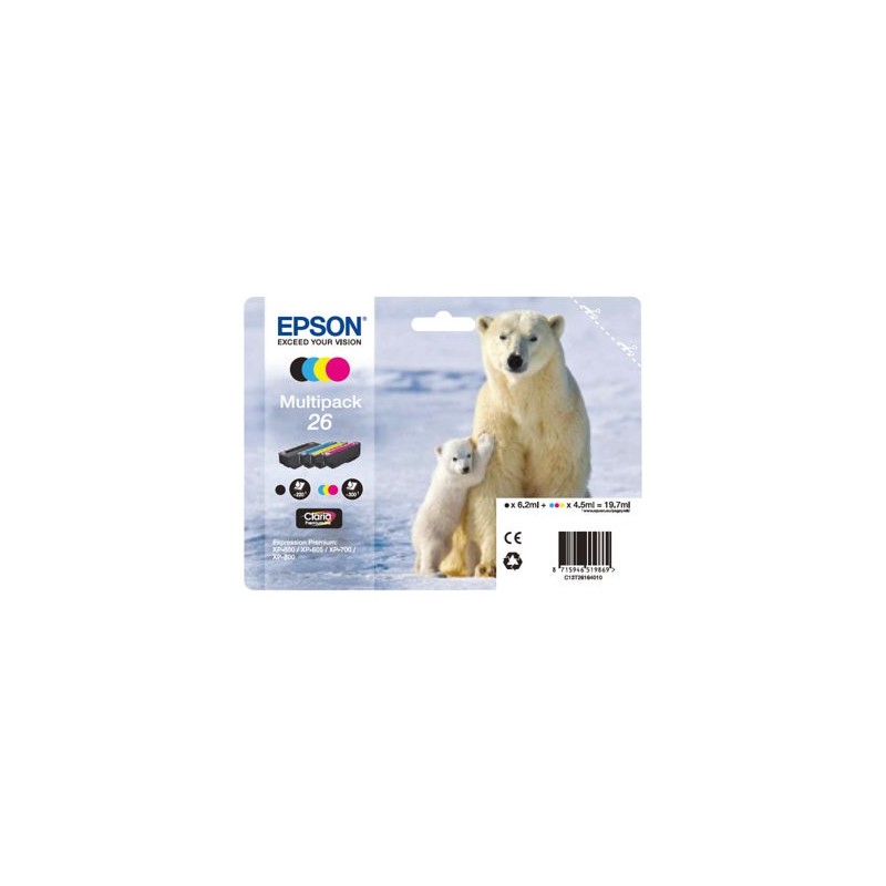 EPSON C13T26164010 Zestaw Epson T2616 CMYK Claria XP-600/700/800