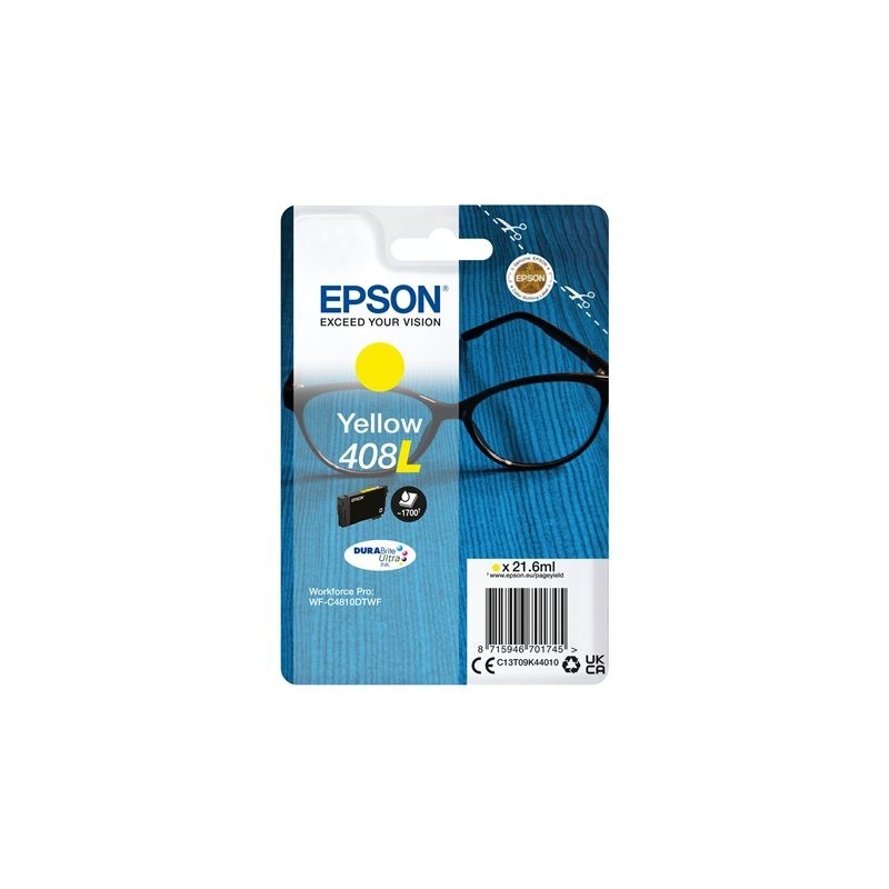 EPSON Singlepack Yellow 408L DURABrite Ultra Ink