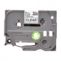 BROTHER TZE111 Taśma Brother 6mm BLACK ON CLEAR