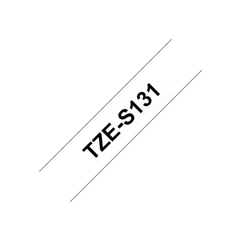 BROTHER TZES131 Taśma Brother 12mm BLACK ON CLEAR ADHESIVE TAPE