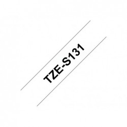 BROTHER TZES131 Taśma Brother 12mm BLACK ON CLEAR ADHESIVE TAPE
