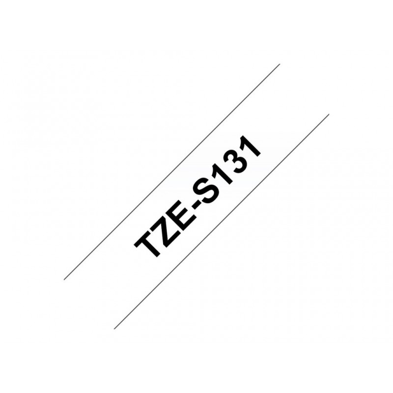BROTHER TZES131 Taśma Brother 12mm BLACK ON CLEAR ADHESIVE TAPE