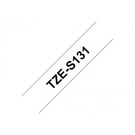 BROTHER TZES131 Taśma Brother 12mm BLACK ON CLEAR ADHESIVE TAPE