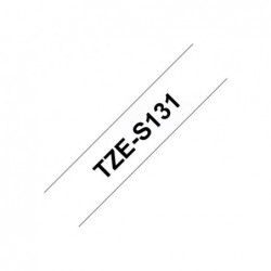 BROTHER TZES131 Taśma Brother 12mm BLACK ON CLEAR ADHESIVE TAPE