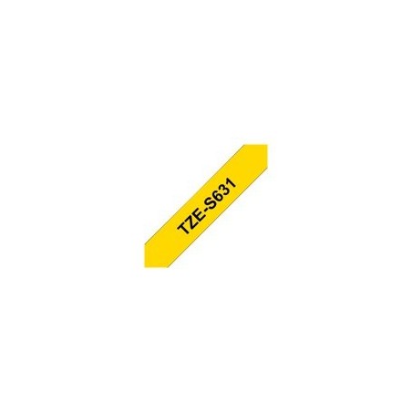 BROTHER TZeS631 Taśma Brother 12mm BLACK ON YELLOW ADHESIVE TAPE