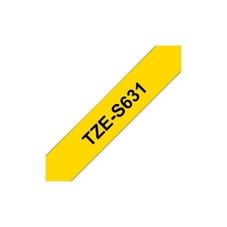 BROTHER TZeS631 Taśma Brother 12mm BLACK ON YELLOW ADHESIVE TAPE