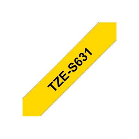 BROTHER TZeS631 Taśma Brother 12mm BLACK ON YELLOW ADHESIVE TAPE