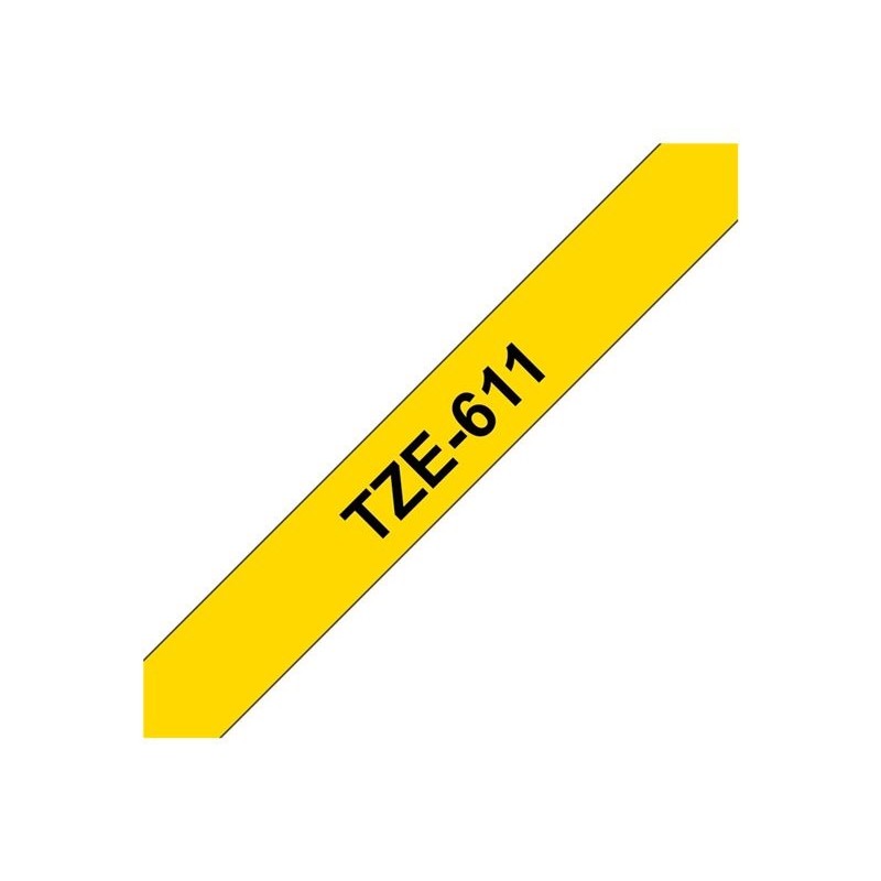 BROTHER TZe611 Taśma Brother 6mm BLACK ON YELLOW