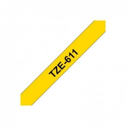 BROTHER TZe611 Taśma Brother 6mm BLACK ON YELLOW