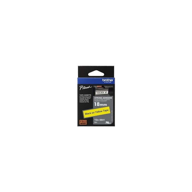 BROTHER TZES641 Taśma Brother 18mm BLACK ON YELLOW ADHESIVE TAPE
