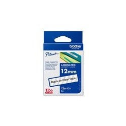 BROTHER TZE131 Brother TZE131 Banda laminata 12mm BLACK ON CLEAR