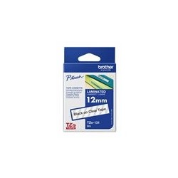 BROTHER TZE131 Brother TZE131 Banda laminata 12mm BLACK ON CLEAR