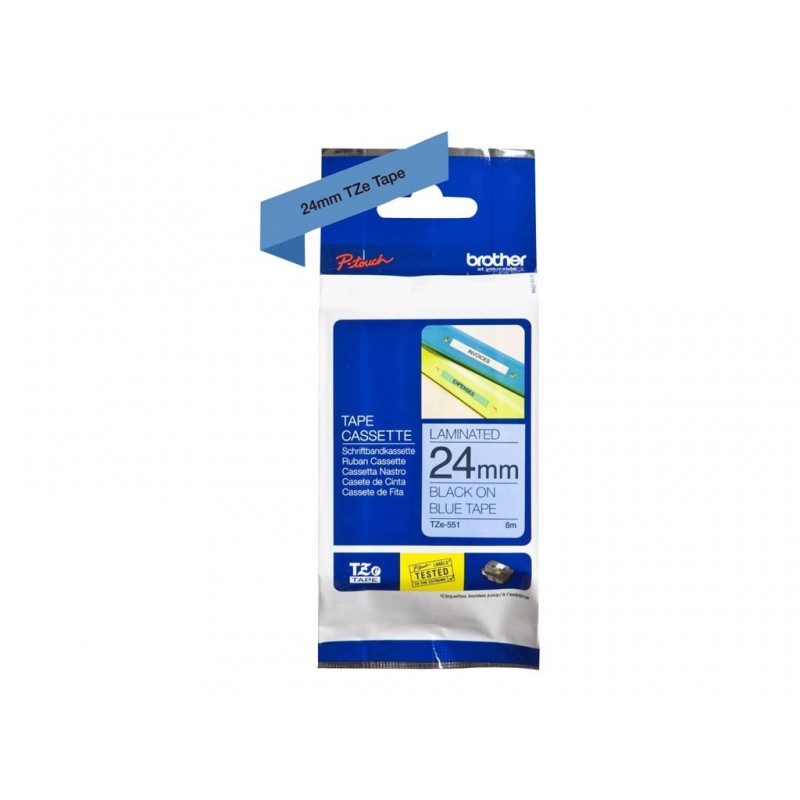 BROTHER TZE551 Taśma Brother 24mm BLACK ON BLUE