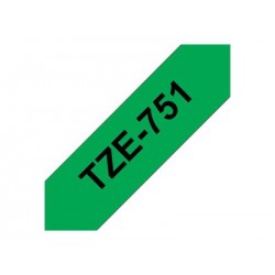 BROTHER TZE751 Taśma Brother 24mm BLACK ON GREEN