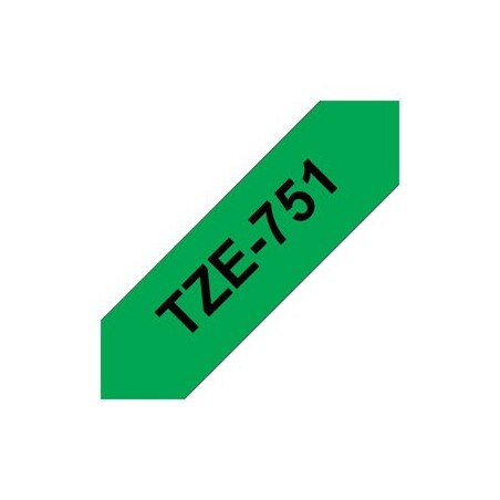 BROTHER TZE751 Taśma Brother 24mm BLACK ON GREEN