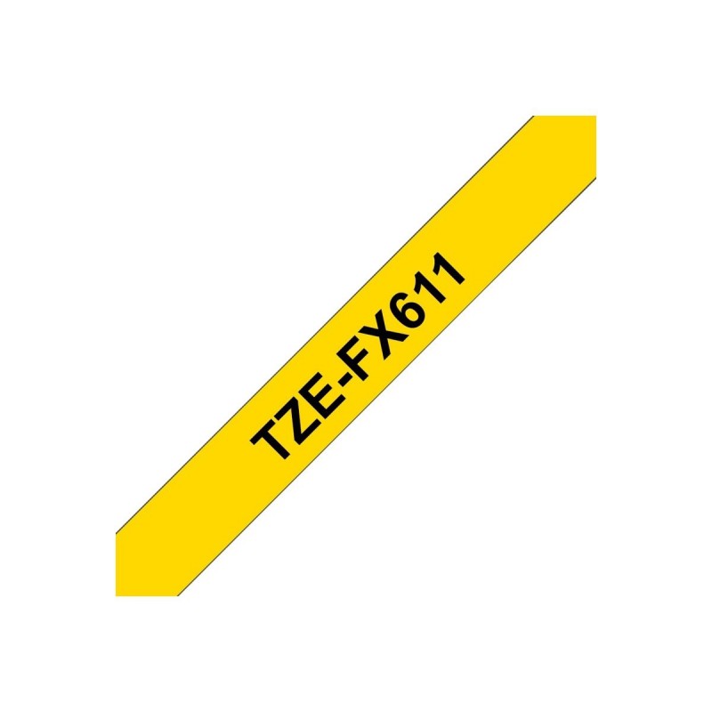 BROTHER TZEFX611 Taśma Brother 6mm BLACK ON YELLOW FLEXIBLE ID