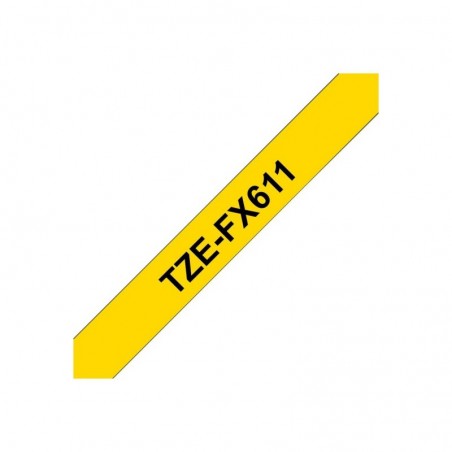 BROTHER TZEFX611 Taśma Brother 6mm BLACK ON YELLOW FLEXIBLE ID