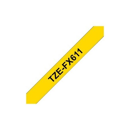 BROTHER TZEFX611 Taśma Brother 6mm BLACK ON YELLOW FLEXIBLE ID