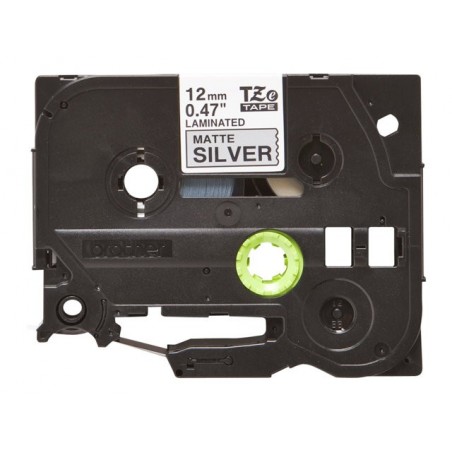 BROTHER TZEM931 Taśma Brother 12mm BLACK ON SILVER (MAT) TAPE / METALIC