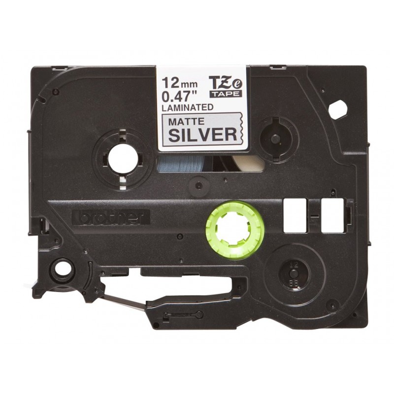 BROTHER TZEM931 Taśma Brother 12mm BLACK ON SILVER (MAT) TAPE / METALIC