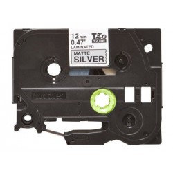 BROTHER TZEM931 Taśma Brother 12mm BLACK ON SILVER (MAT) TAPE / METALIC