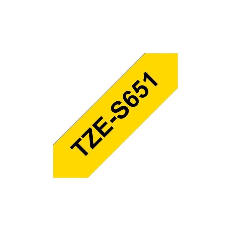 BROTHER TZES651 Taśma Brother 24mm BLACK ON YELLOW ADHESIVE TAPE